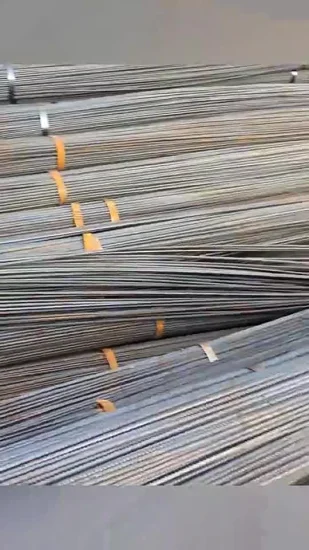 HRB400 HRB500 Hrb500e Vergalhão de aço deformado Barra redonda para construção Reforço de ferro Metal Redondo quadrado de aço carbono plano laminado a quente Barra Tmt ondulada